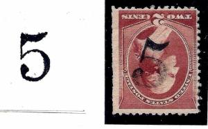 USA [C1] Classic Fancy Cancel = Neatly-SON Stampless Era '5' [5c Rate] w/Tracing