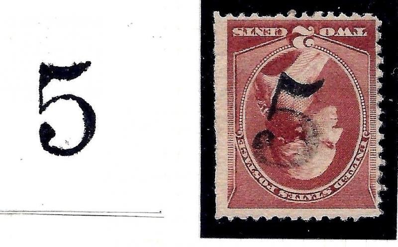 USA [C1] Classic Fancy Cancel = Neatly-SON Stampless Era '5' [5c Rate] w/Tracing