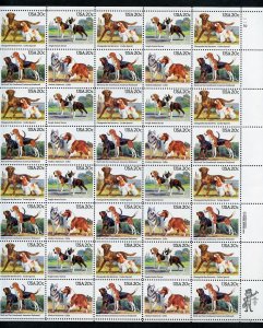 UNITED STATES SCOTT #2098/2101 DOGS COMPLETE SHEET MINT NH