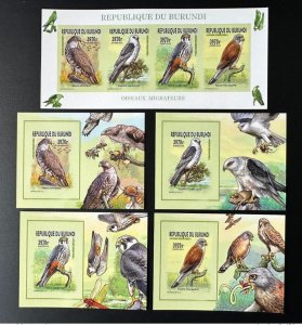 Burundi 2015 / 2016 Mi. AE-AH 3577 + Bl. ND Migratory Birds of Prey Prey-