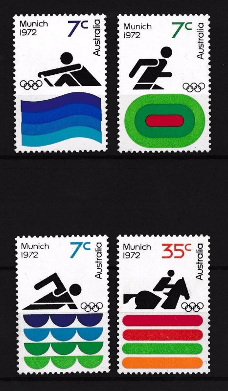[42965] Australia 1972 Olympic Games Munich equestrian rowing swimming  MNH
