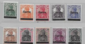 Saar 4-8, 11-15 Overprinted Short set MH