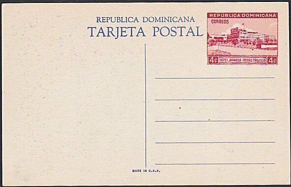 DOMINICAN REPUBLIC 1949 4 different 4c pictorial postcards fine unused....87773