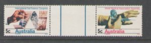 Australia Sc 440-41 1969 Science & Medicine stamp gutter pair mint NH