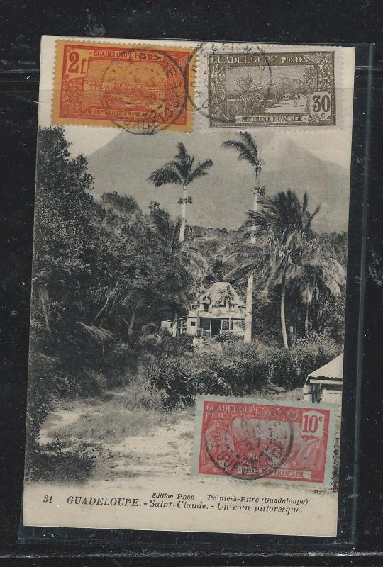 GUADELOUPE (PP2709B) 1927 REG PPC TO USA