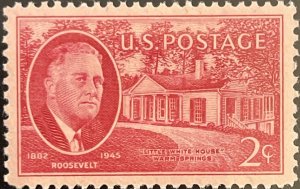 Scott #931 1945 2¢ Roosevelt and Little White House MNH OG XF