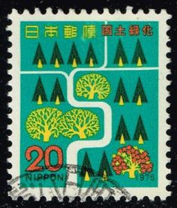 Japan #1214 Trees and River; Used (0.25)