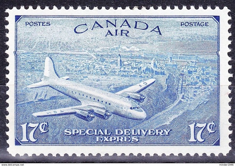 CANADA 1946 17c Ultramarine Special Delivery Stamp Air SGS17 MH