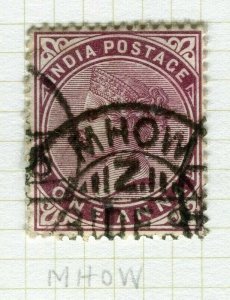 INDIA; POSTMARK fine used cancel on QV issue, Mhow