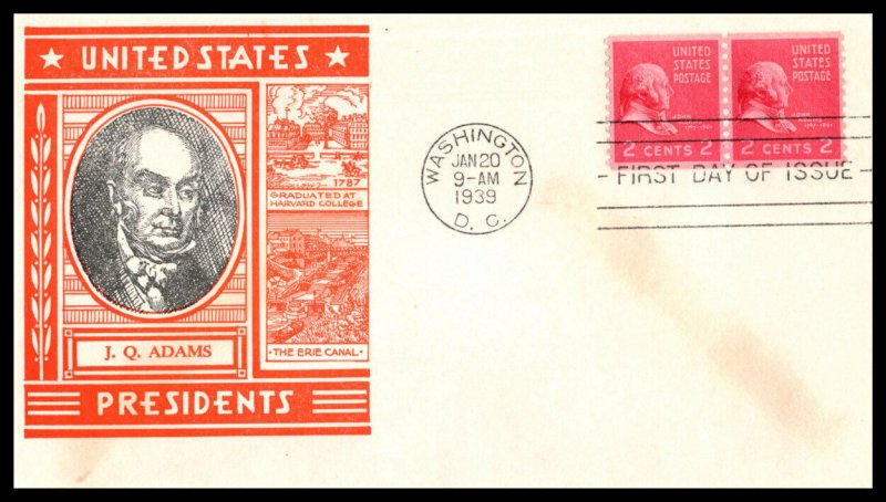 1938 Presidential series Prexy Sc 841-19 2c coil FDC with Staehle cachet (EJ