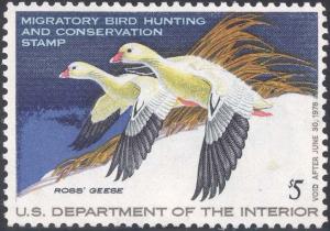 RW44, Ross's Geese Federal DUCK STAMP VF OG NH - Stuart Katz