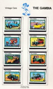 DISNEY GAMBIA 928-935 MINT NH VINTAGE CARS