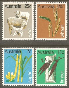 AUSTRALIA Sc# 462 - 465 MNH FVF Set4 Wool Sugar Wheat Timber