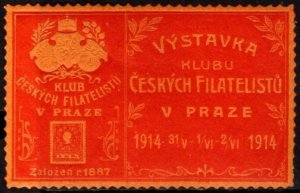 1914 Czechoslovakia Poster Stamp Exhibition of Czech Philatelists Prague (Pink)