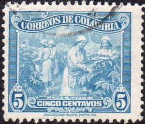 Colombia 574 - Used - 5c Coffee Picking, blue (1949)