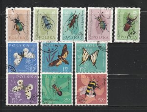 Poland 1029, 1031-1040 U Insects (B)