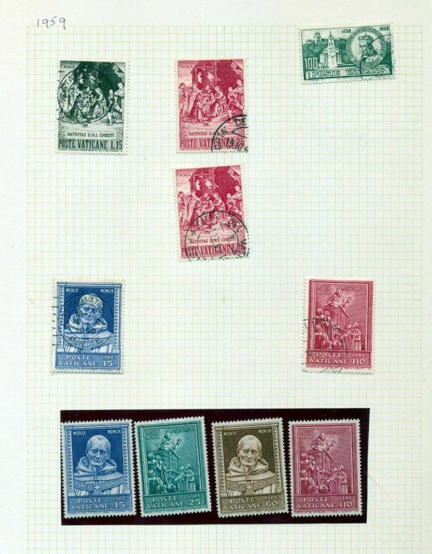 VATICAN 1959/61 Pope Religion MNH MH Used (Apx 100 Items)(Top 455