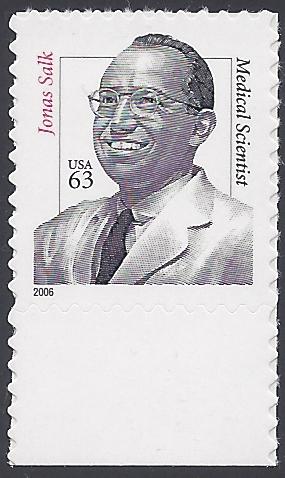 #3428 63c Distinguished Americans-Dr. Jonas Salk 2006 Min...