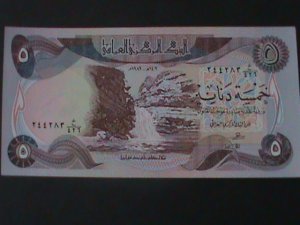 ​IRAQ-CENTRAL BANK OF IRAQ-5 DINARS-UN CIRCULATED-ANTIQUE BANK NOTE-VF-