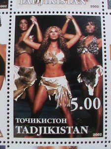 ​TAJIKISTAN-2002 FAMOUS DESTINY'S CHILD- MNH SHEET OF 9-VERY FINE