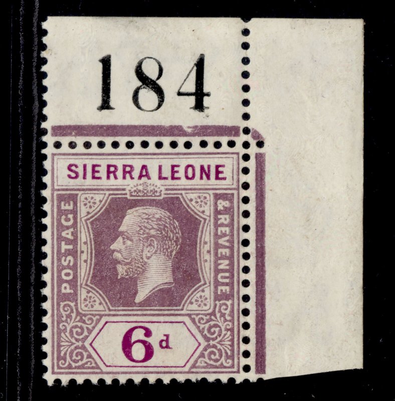 SIERRA LEONE GV SG139, 6d grey-purple and bright purple, LH MINT. CONTROL