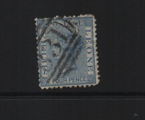 Sierra Leone 1872 SG14 4d  CC UPT watermark - used