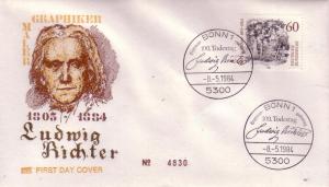 German FDC Sc.# 1417 Ludwig Richter, Artist  L319