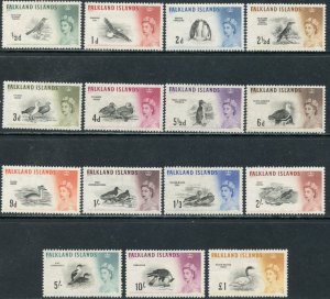 FALKLAND IS. Sc#128-142 1960 QEII Birds Definitives Complete OG Mint Hinged