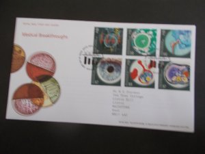 GB 2010 Medical Breakthroughs Set of 6 on First Day Cover + Tallents House S/H/S