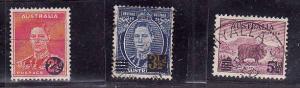 Australia-SC#188-90-3 values used-1941-KGVI-Sheep-