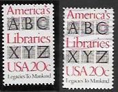 US #2015 Pair MNH & Used. America's Libraries