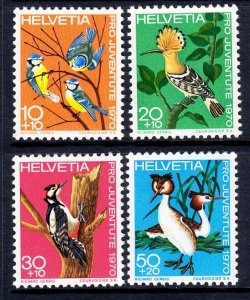 Switzerland 1970 Birds Complete Mint MNH Set SC B394-B397