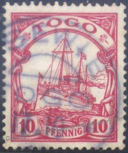 German Colonies 1912 Togo TSEWIE Mi9 Unwmk Yacht Used Expertized 106548