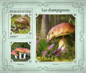 GUINEA - 2017 - Mushrooms - Perf Souv Sheet - Mint Never Hinged