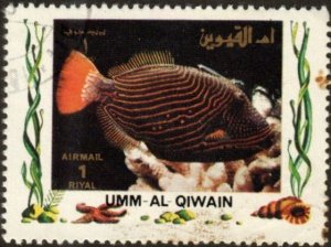 Umm al Qiwain sw1380 - Cto - 1r Triggerfish? (1972)