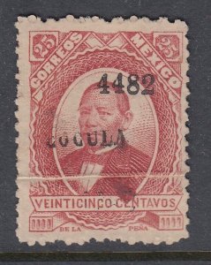 Mexico Juarez 1882 25c Rose 4482 Cocula-Mascota Paper Fold Error MNG. Sct 127