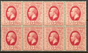 GREAT BRITAIN 1912 KGV STAMP EXHIBITION Essay THE IDEAL STAMP 1d Carmine BLK8 NH