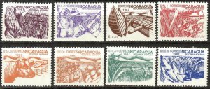 Nicaragua 1987 Definitive Plants Agricultural Reform Set of 8 MNH **