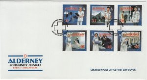 Alderney 2001 FDC Sc 164-169 Healthcare workers Community Services Part I