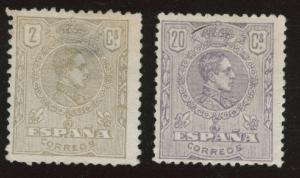 SPAIN Scott 315-316 King Alfonso XIII lithographed 1920 set