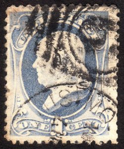 1881, US 1c, Franklin, Used, Sc 206