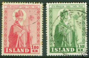 Iceland Island Scott 269-70 1950 Bishop Arason set CV$6