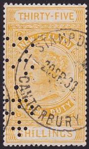 NEW ZEALAND 1880 Stamp Duty 35/- fine used..................................7794