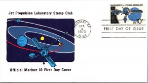 FDC 1975 SC #1557 Jet Propulsion Lab Stamp Club - Pasadena CA - Single - F76294