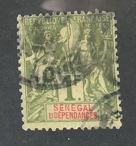 Senegal  1892/1900  Scott 117  used - 1fr,  Navigation & Commerce