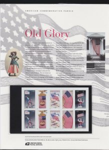 US USPS American Commemorative Stamp Panel #683 (37c) Old Glory  #3776-80