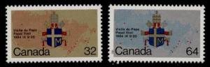 Canada 1030-1 MNH Papal Visit, Crest, Pope John Paul II