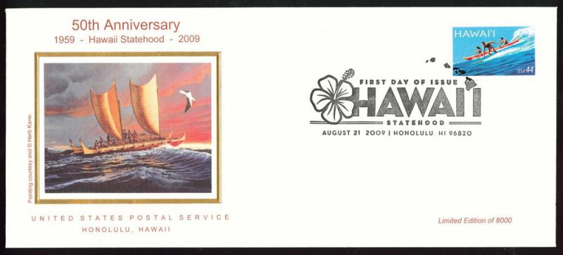 US Scott 4415 Hawaii statehood on Limited Edition Silk cover