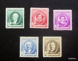 BOBPLATES #884-88 Famous Artists Set of 5 Singles F-VF MNH or BETTER SCV=$3.05