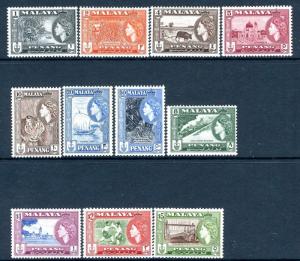 MALAYA (PENANG)-1957 Set to $5 Sg 44-54  LIGHTLY MOUNTED MINT V18774